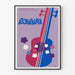 Dekorativ plakat Atchafalaya med farverig guitar