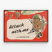 Vintage plakat 'Attack with Me' Potato Pete - Legesyg vægdekoration — indrammet kunstværk på væggen