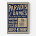 Vintage plakat På Paradis af Damerne - Retro Parisisk vægdekoration