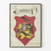 Plakat med Roubenstein-våbenskjold med ravne og rød og gul skjold