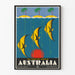 Vintage plakat af Det Store Barriererev Australien til vægdekoration
