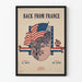 Vintage plakat Back From France - Patriotisk vægdekoration med amerikansk tema