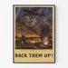 Vintage plakat Back Them Up - Bombardér Stirling i aktion