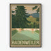 Vintage Badenweiler dekorativ plakat med swimmingpool og skovlandskab