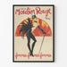 Dekorativ plakat af Bal i Moulin Rouge, Paris, kvinde med fjer