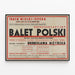Vintage plakat af polsk ballet - Forestillinger 1938 ved Warszawa Teater — indrammet kunstværk på væggen