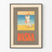 Vintage dekorativ plakat af Baška Strand og Retro Mode