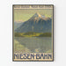 Vintage plakat af bjerglandsbyen Berner Oberland Niesen Kulm 2367 m