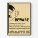 Vintage maritime sikkerhedsplakat « Beware »
