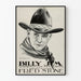 Vintage plakat i Billy Jim-stil western i sort og hvid