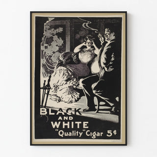 Vintage sort-hvid plakat af høj kvalitet cigar