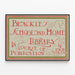 Vintage plakat af Blackie's School and Home Library — indrammet kunstværk på væggen