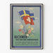 Vintage plakat med blomster og flag til vægdekoration