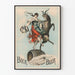 Vintage plakat af Bock Beer med danserinde og ged