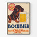 Vintage plakat Bockbier Actienbrauerei Basel med hund og ølkrus