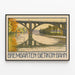 Vintage plakat af Pont Bremgarten-Dietikon-Bahn ved floden — indrammet kunstværk på væggen