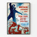 Vintage britisk propagandaplakats med sømand og slogan
