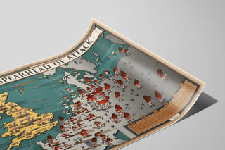 Vintage plakat Kort over Storbritannien « Britain Spearhead of Attack » — visning af kunstværket