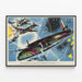 Vintage plakat af britiske bombardementer under raid i Tyskland 1941 — indrammet kunstværk på væggen
