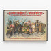 Vintage plakat af Buffalo Bill’s Wild West – Vægdekoration med western- og hestemotiv — indrammet kunstværk på væggen