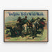 Vintage plakat af Buffalo Bill's Wild West til vægdekoration i westernstil — indrammet kunstværk på væggen