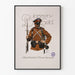 Vintage militærplakat af bulgarsk helt - Retro vægdekoration