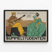 Retro plakat Bummelstudenten - Vintage vægdekoration med tysk teater — indrammet kunstværk på væggen