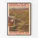 Vintage plakat over schweizisk jernbanekort med ruteplan for Emmental og Münster