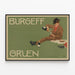 Vintage plakat Burggeff Gruen til vægdekoration — indrammet kunstværk på væggen