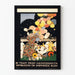 Vintage plakat af kvinde med balloner til forlystelsesparkfest