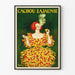 Vintage plakat af Cachou Lajaunie kvinde, der ryger, art déco