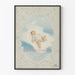 Vintage plakat af sovende baby indrammet med blonde