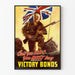 Vintage plakat af britisk soldat og sejrsbånd