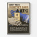Vintage plakat 'Carry Your Identity Card Always' til vægdekoration