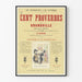 Vintage plakat med Cent Proverber af Grandville, farverige gravurer