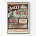 Vintage plakat over Westbanens jernbaner, udflugter og badeferier