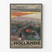 Vintage plakat med blomsterenge i Holland - Vægdekoration