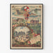Vintage plakat med jernbaner P.L.M. Paris og regioner