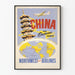 Vintage plakat Kina Rute Landvej Nordvest Orient Airlines