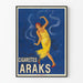Vintage plakat Cigarettes Araks med danserinde i gul kjole