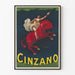 Vintage plakat Cinzano mand på hest med rød farve