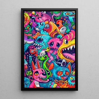 Pop Art-maleri - Kromatisk Eksplosion | Kunsttryk Maleri Vægdekoration plakat kopi