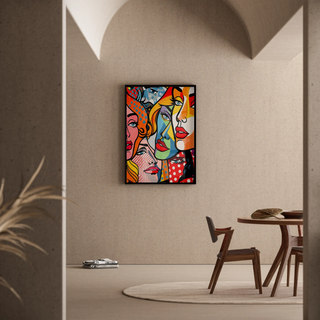 Pop Art plakat - Fragmenterede ansigter