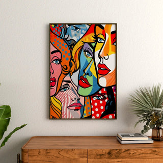 Pop Art plakat - Fragmenterede ansigter
