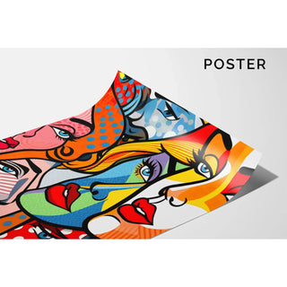 Pop Art plakat - Fragmenterede ansigter
