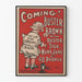 Vintage plakat Coming Buster Brown – Retro vægdekoration i rød