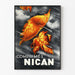 Vintage plakat med Nican-tabletter efterårsblade