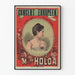Vintage koncertplakat europæisk Mlle Holda vægdekoration