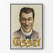 Vintage plakat med udtryksfuldt portræt Cosset