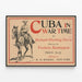 Dekorativ plakat Cuba i krigstid af Frederic Remington — indrammet kunstværk på væggen